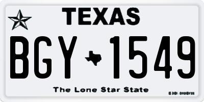 TX license plate BGY1549