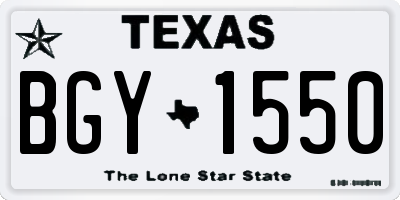 TX license plate BGY1550