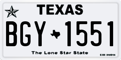 TX license plate BGY1551