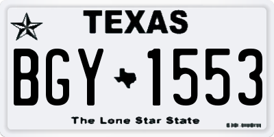 TX license plate BGY1553