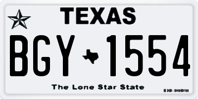 TX license plate BGY1554