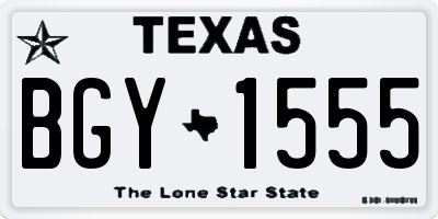 TX license plate BGY1555