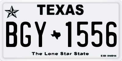 TX license plate BGY1556