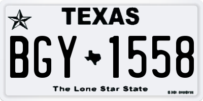 TX license plate BGY1558