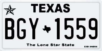 TX license plate BGY1559
