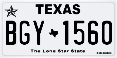 TX license plate BGY1560