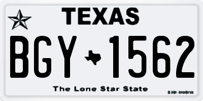 TX license plate BGY1562
