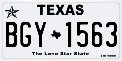 TX license plate BGY1563