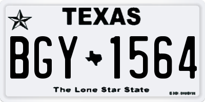 TX license plate BGY1564