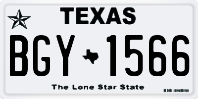 TX license plate BGY1566