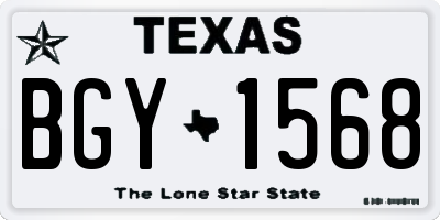 TX license plate BGY1568