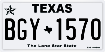 TX license plate BGY1570
