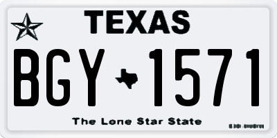 TX license plate BGY1571