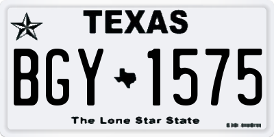 TX license plate BGY1575