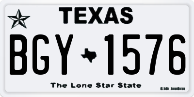 TX license plate BGY1576