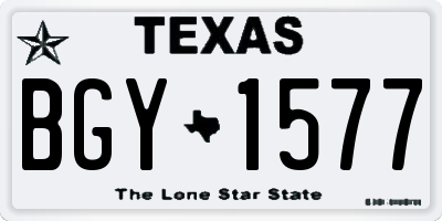 TX license plate BGY1577