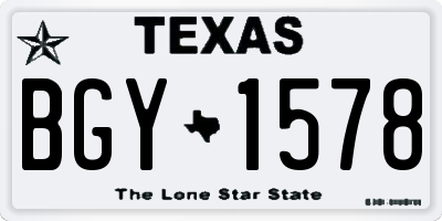 TX license plate BGY1578