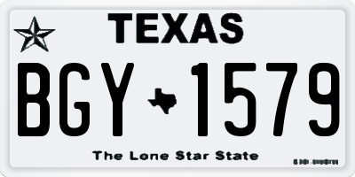 TX license plate BGY1579