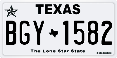TX license plate BGY1582
