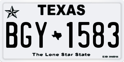 TX license plate BGY1583