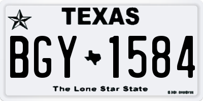TX license plate BGY1584