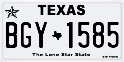TX license plate BGY1585