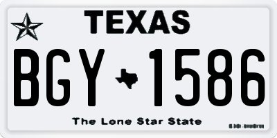TX license plate BGY1586