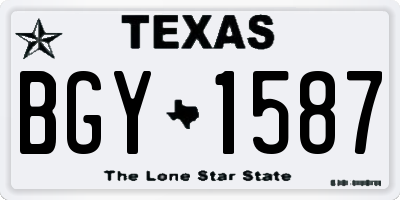 TX license plate BGY1587