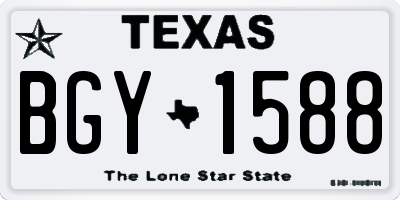 TX license plate BGY1588