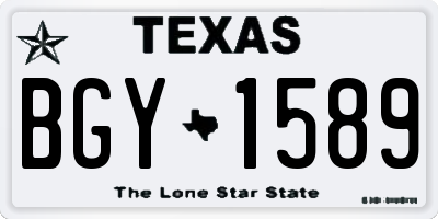 TX license plate BGY1589