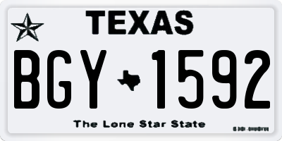 TX license plate BGY1592