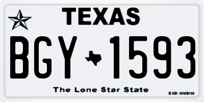 TX license plate BGY1593