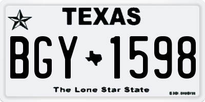 TX license plate BGY1598