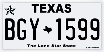TX license plate BGY1599