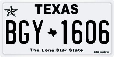 TX license plate BGY1606