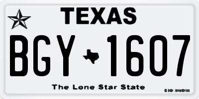 TX license plate BGY1607