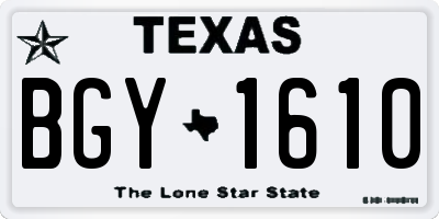 TX license plate BGY1610