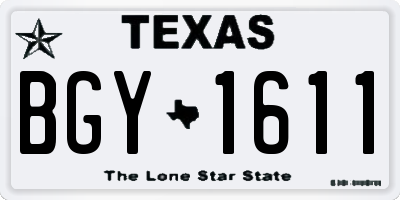 TX license plate BGY1611