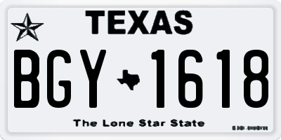 TX license plate BGY1618