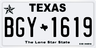 TX license plate BGY1619