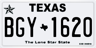 TX license plate BGY1620