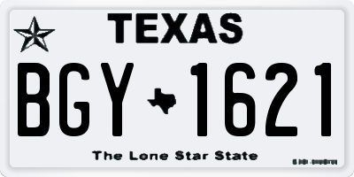 TX license plate BGY1621