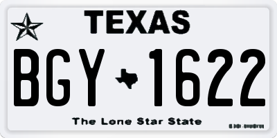 TX license plate BGY1622