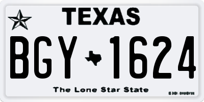 TX license plate BGY1624