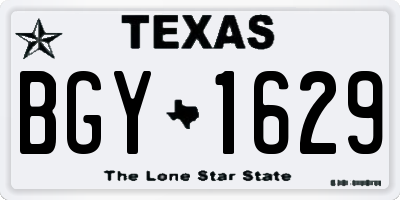 TX license plate BGY1629