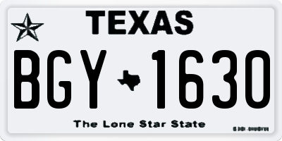 TX license plate BGY1630