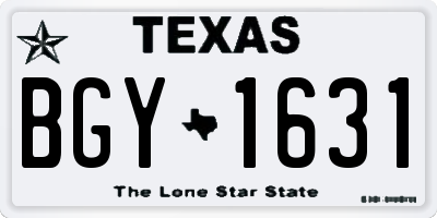 TX license plate BGY1631