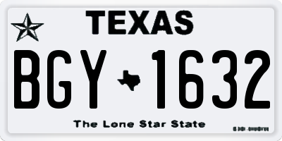 TX license plate BGY1632