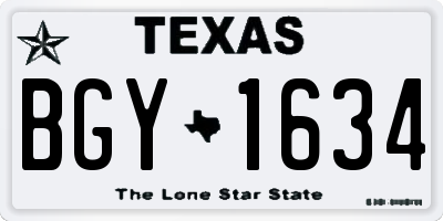 TX license plate BGY1634
