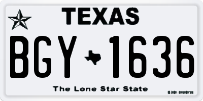 TX license plate BGY1636